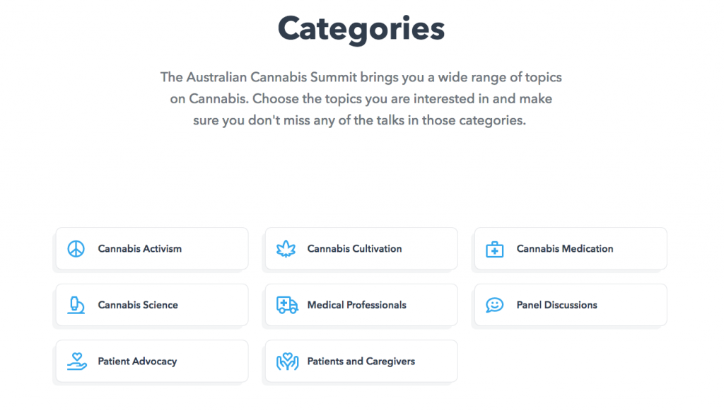 Australian Cannabis Summit - Categories