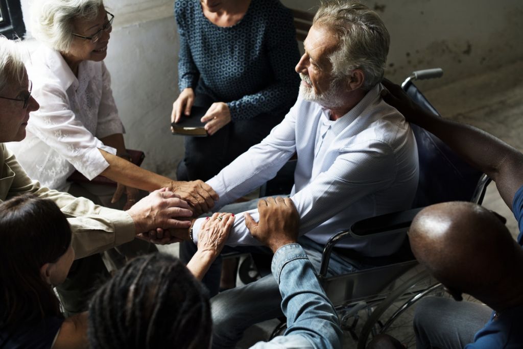 Senior person in wheelchair