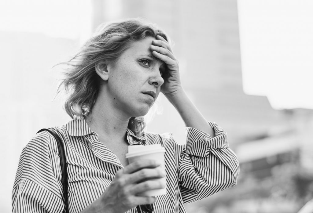 worried tensed woman