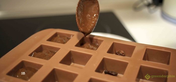 Putting cannabis chocolate into mould- smoking marijuana