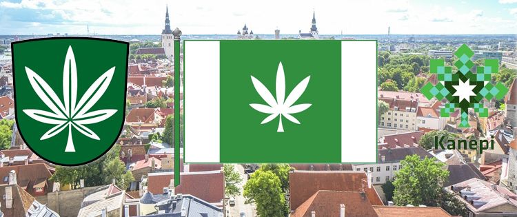 Cannabis Leaf Flag - Estonia 