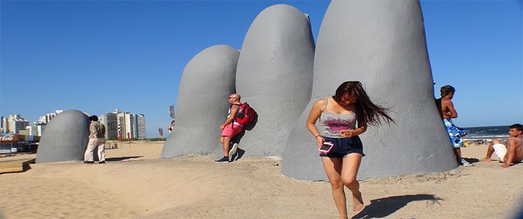 The Fingers beach sculpture of Punta del Este