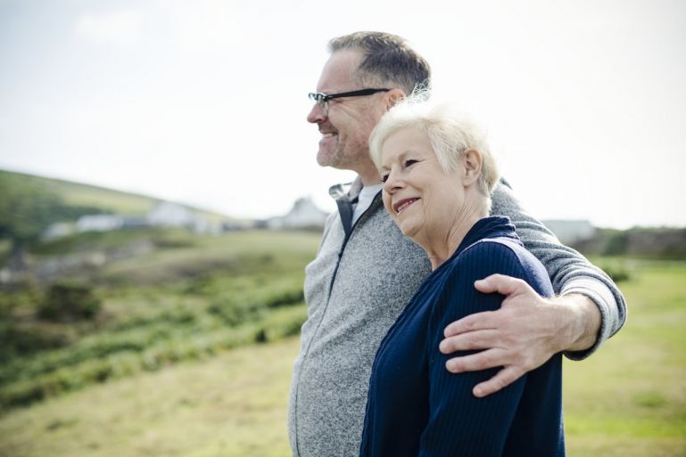 happy old couple