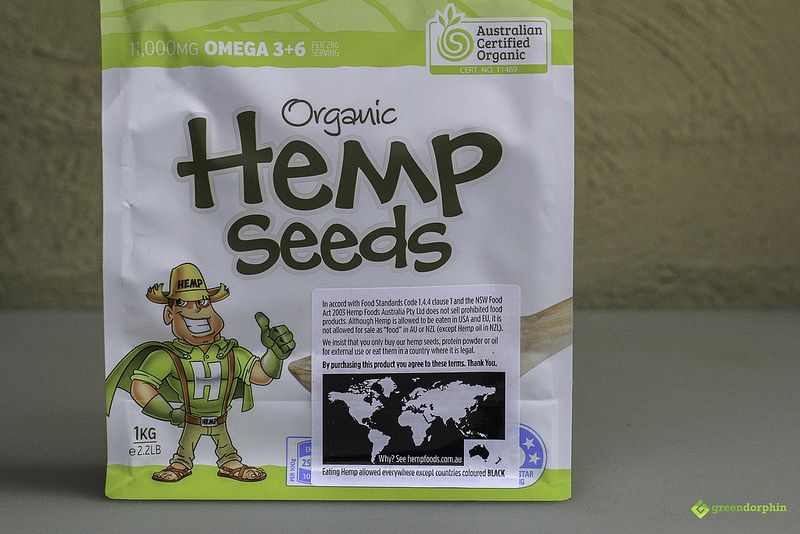 Hemp seed bag sticker